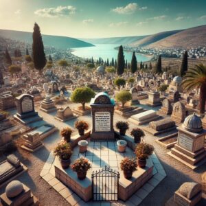 תקריב של קבר הרמח"ל בבית העלמין העתיק בטבריה. - צילום יהודי